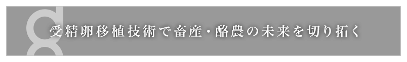 受精卵移植技術で畜産・酪農の未来を切り拓く